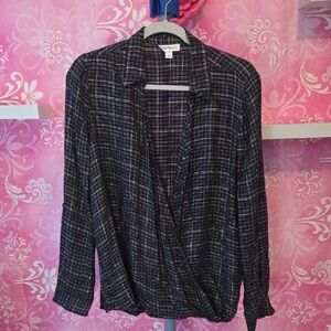 Westport Black and Silver Checkered Blouse